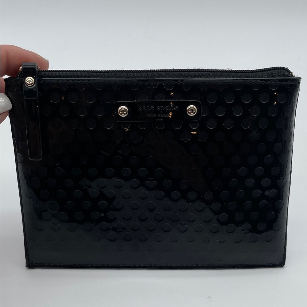 Kate Spade Black Textured Patent Pouch